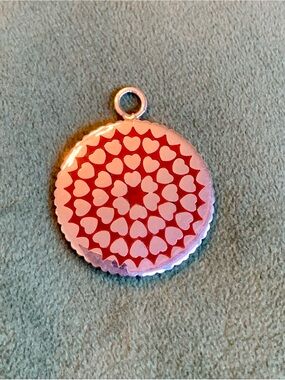 Tiffany & Co. Paloma Picasso  Crown of Hearts Red Enamel and Sterling Pendant
